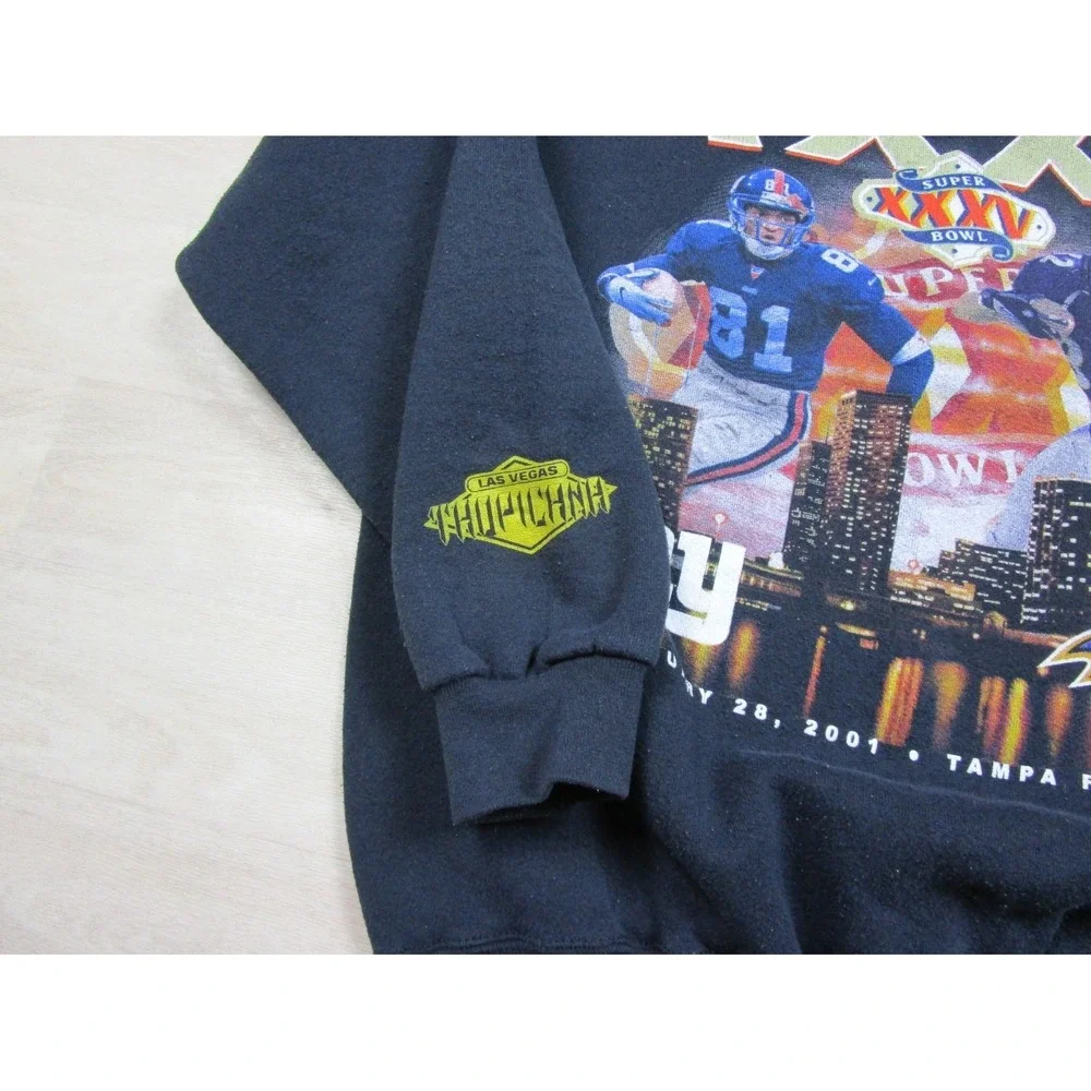Vintage Super Bowl XXXV Crewneck Sweatshirt Adult (L) 01 Tropicana Ravens Giants